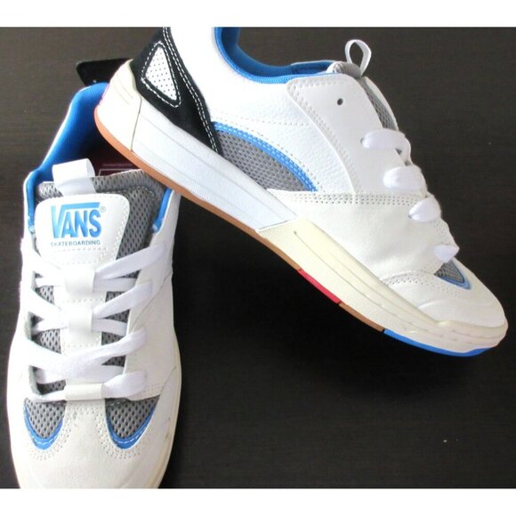 Vans Men's Skate Mixxa Suede Leather Mesh Shoes Athletic White Multi sizes NIB - Picture 4 of 5